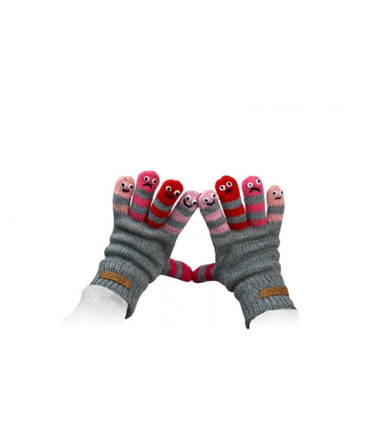 Barts guantes gris rosa niña Barts guantes gris rosa niña